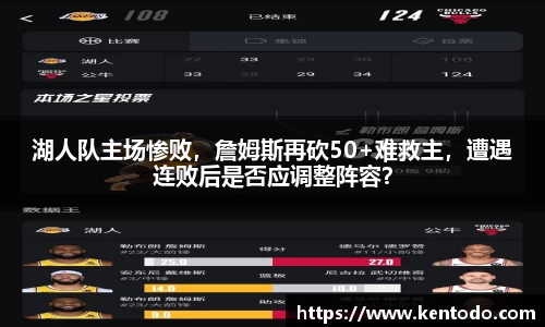 湖人队主场惨败，詹姆斯再砍50+难救主，遭遇连败后是否应调整阵容？